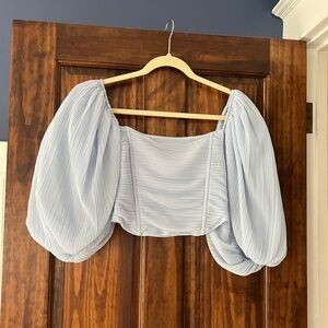 Zara Puff Sleeve Cropped Top